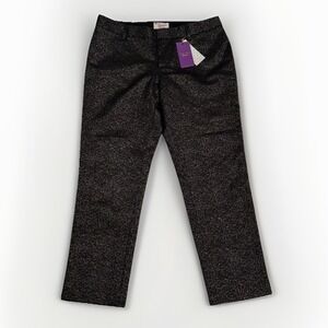 NEW Original Penguin Ladies Glitter Metallic Sparkly Chino Cropped Pants Size‎ 4